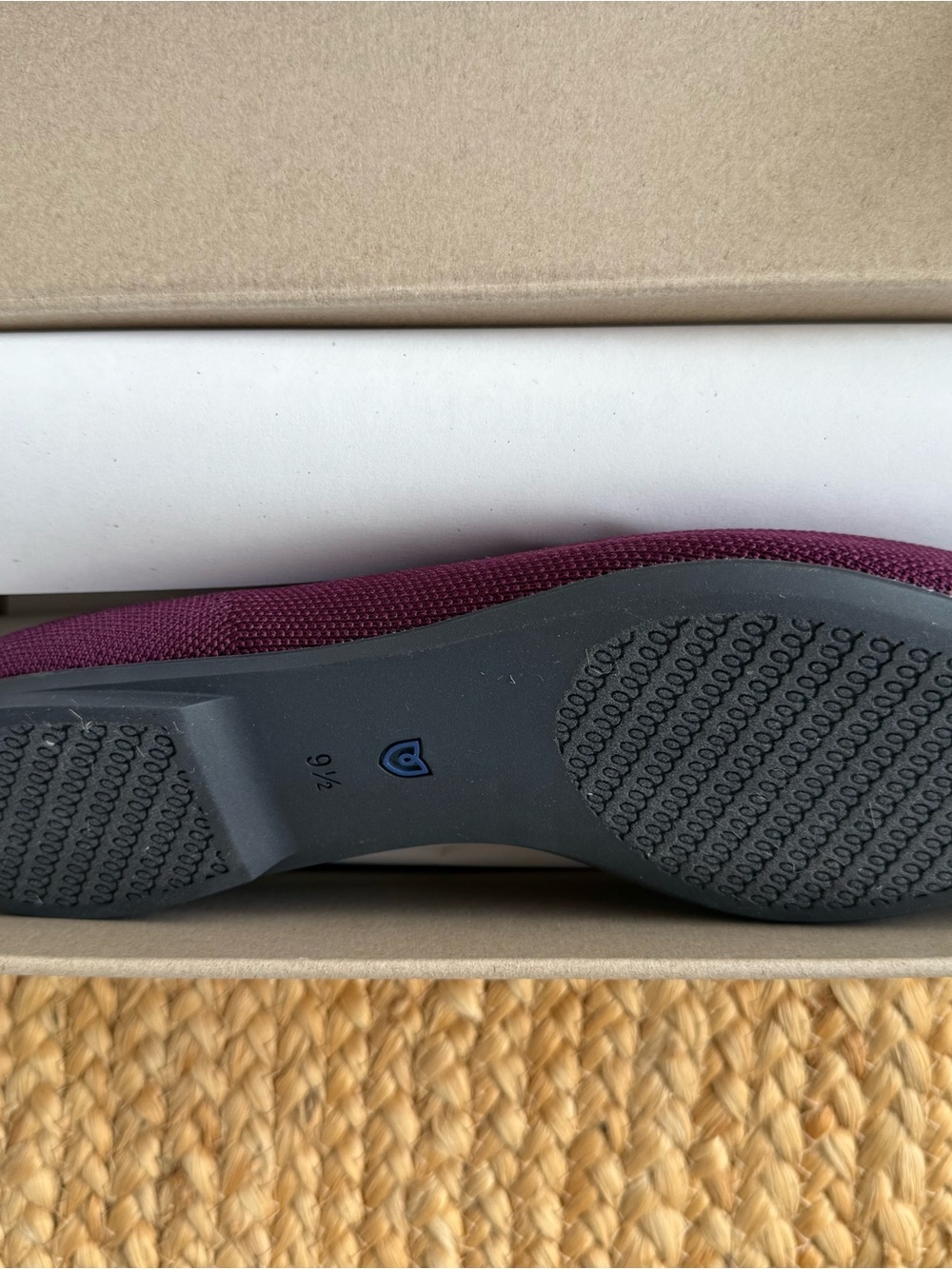 Rothy's Pointed Knit Flats in Plum with Blue Trim - Picture 10 of 10